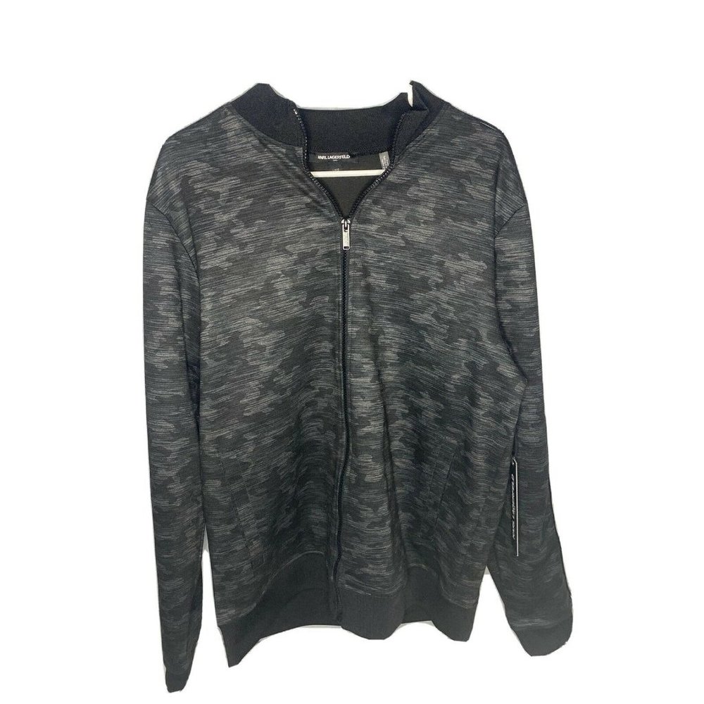 Karl Lagerfeld Paris Men Camo Print Jacket Black  X-Large (next Day Shipping✈️ )